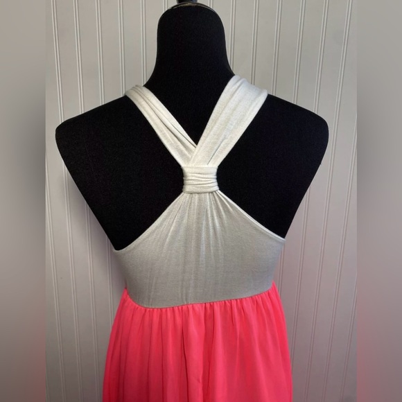 Pink Blush Long Maxi Dress Neon Pink Off White Womens Size Small - Picture 8 of 16